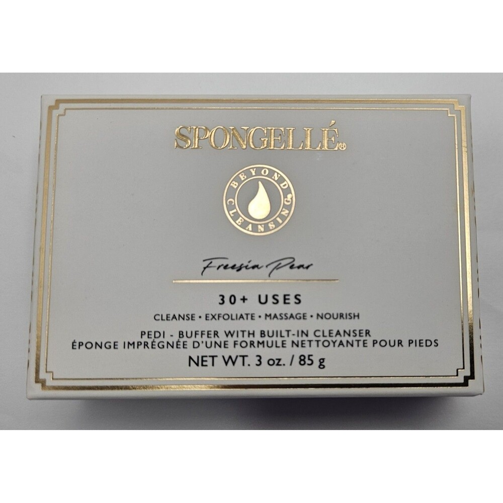 Spongelle Freesia Pear Pedi Buffer Built In Cleanse Exfoliate 3 Oz 30+ Uses New